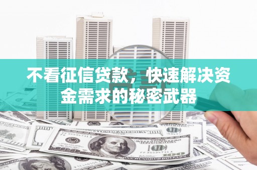 永修不看征信贷款，快速解决资金需求的秘密武器