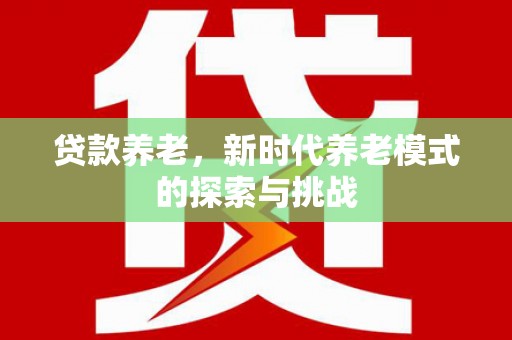 永修贷款养老，新时代养老模式的探索与挑战