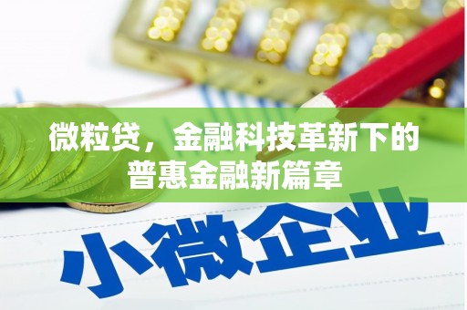 永修微粒贷，金融科技革新下的普惠金融新篇章