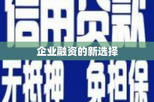 永修企业融资的新选择