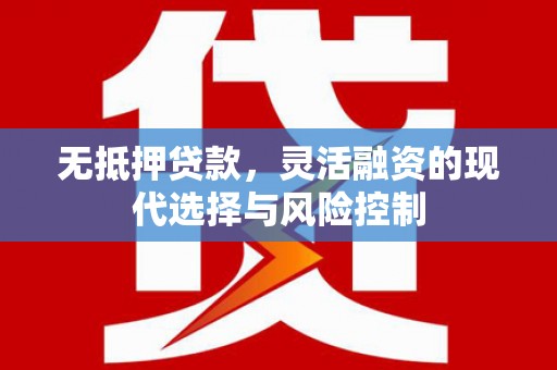 永修无抵押贷款，灵活融资的现代选择与风险控制