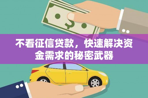 永修不看征信贷款，快速解决资金需求的秘密武器