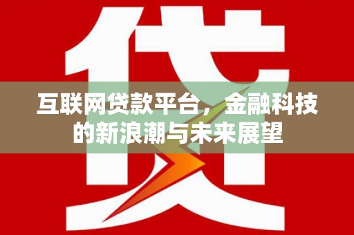永修互联网贷款平台，金融科技的新浪潮与未来展望